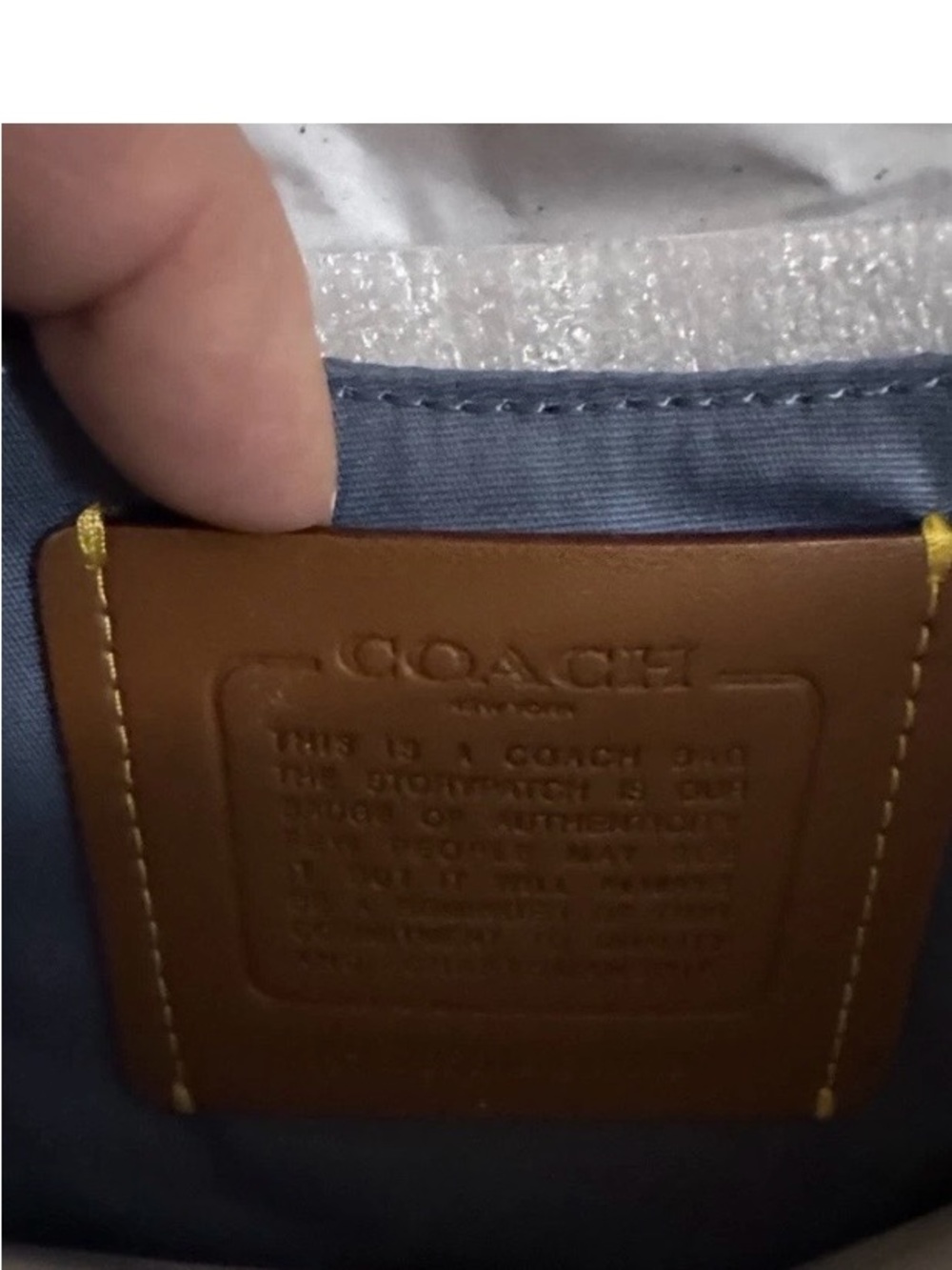 Coach Denim Crystal-Embellished Tabby 26 Bag in Light Blue - Picture 8 of 9